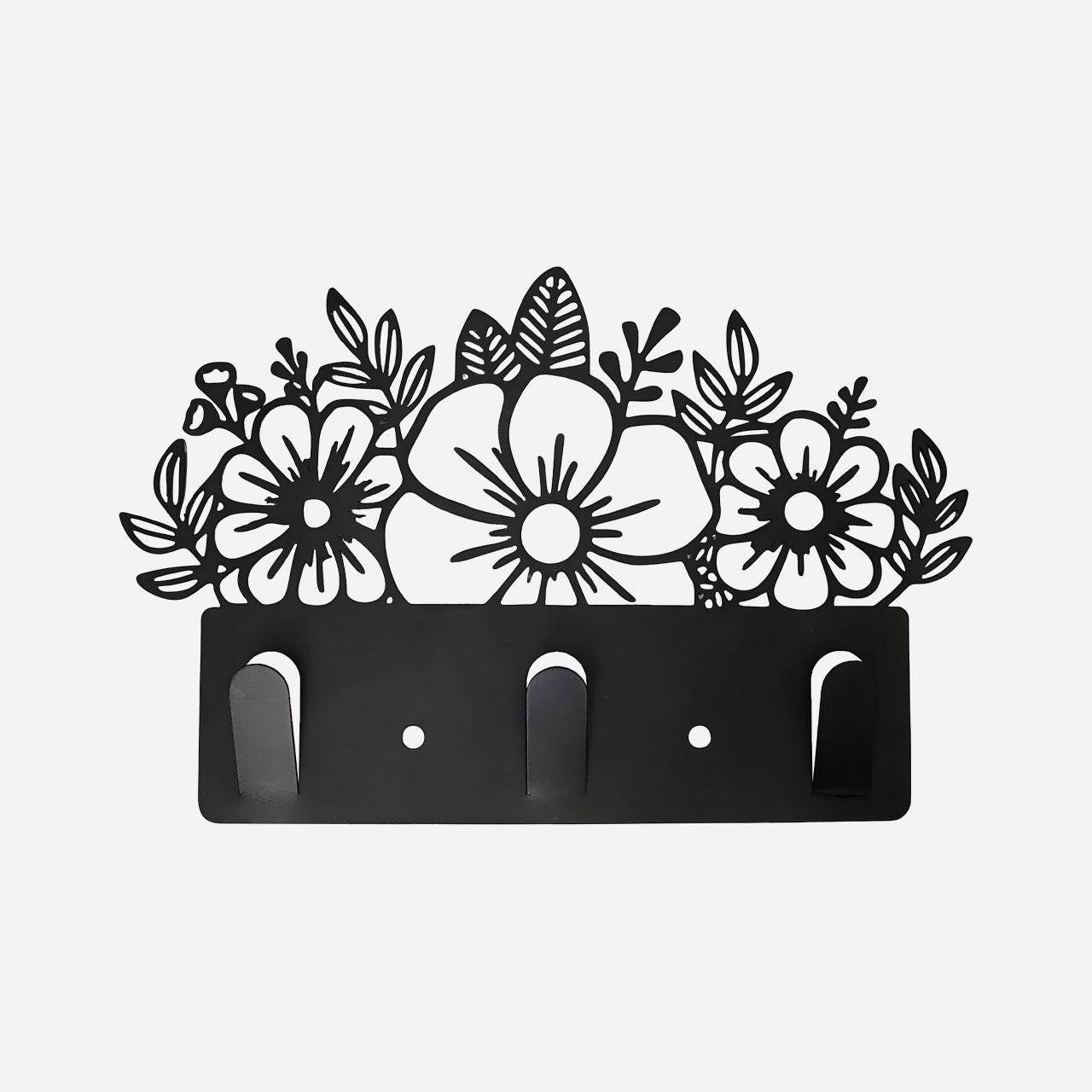 Floral Metal Key Holder Decor