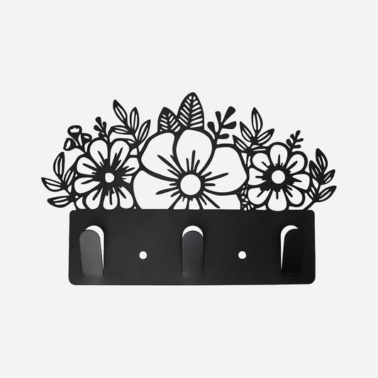 Floral Metal Key Holder Decor