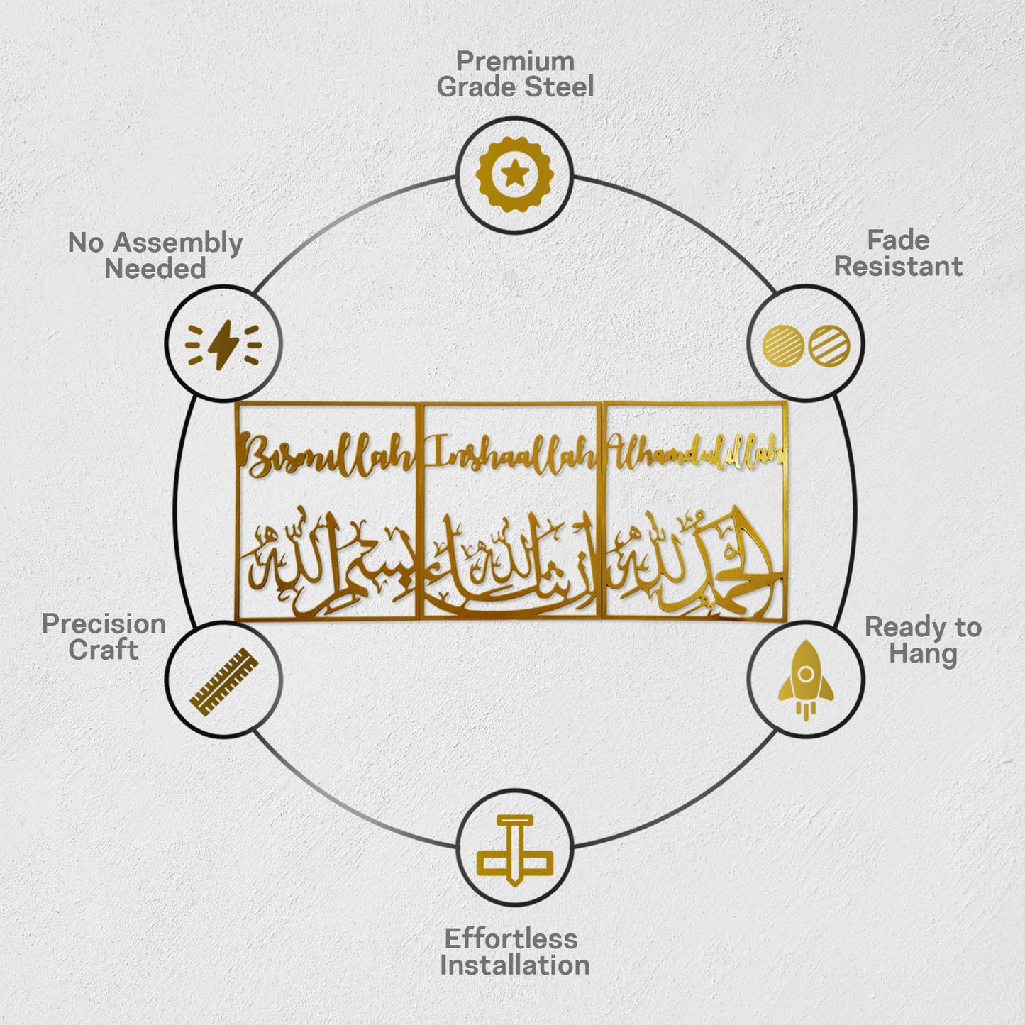 Islamic Blessing Trio Wall Art